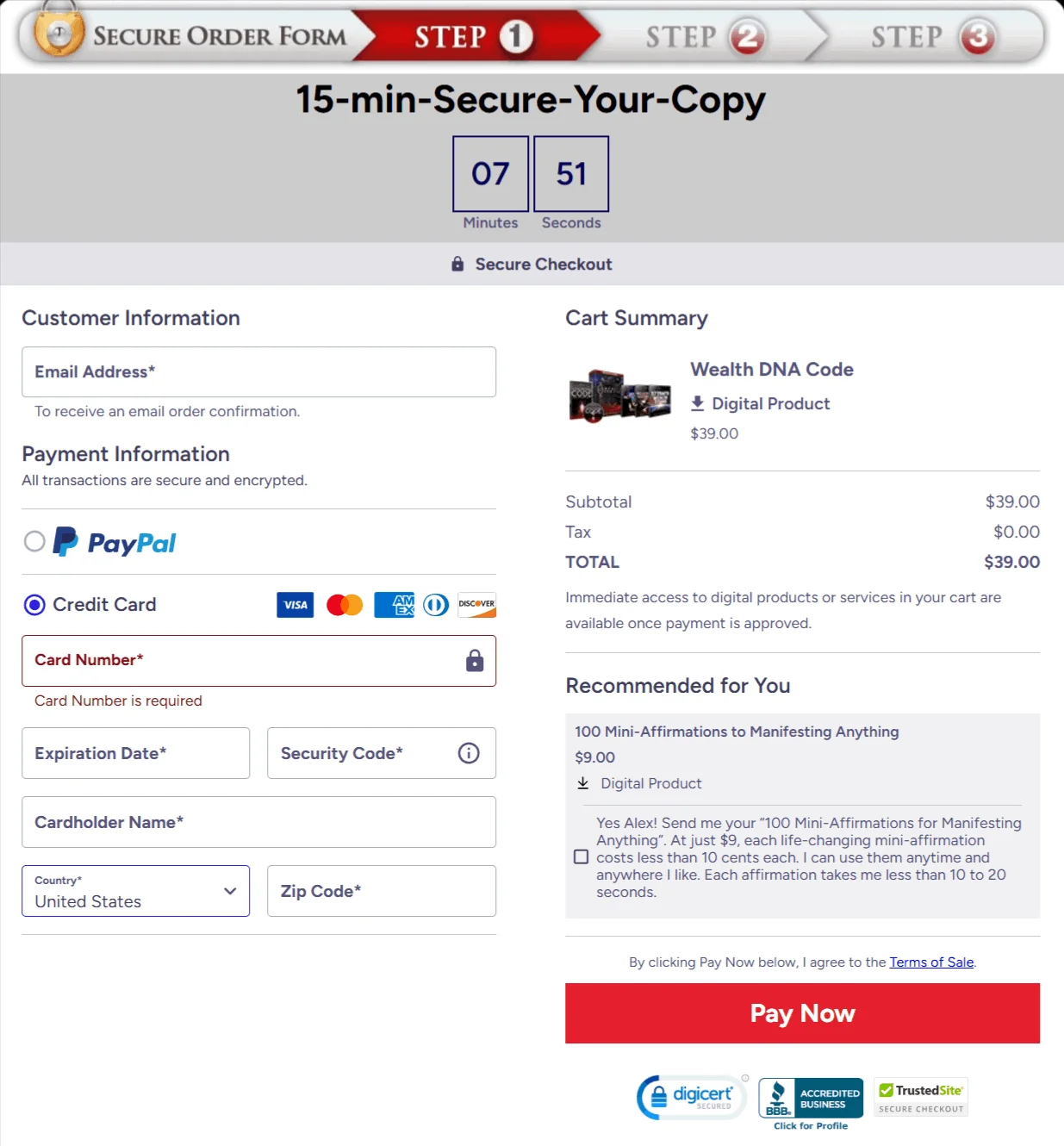 Wealth DNA Code-checkout-page